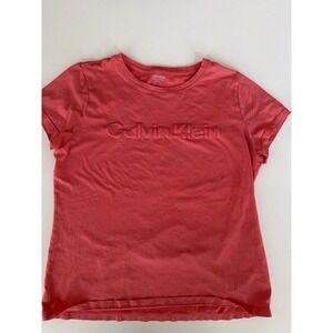 Calvin Klein Performance Women's Logo Tee Coral Pink Large Fits Medium.     3931
